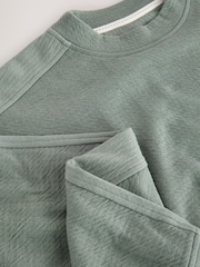 Teal Blue Textured Sweatshirt - Image 6 of 7