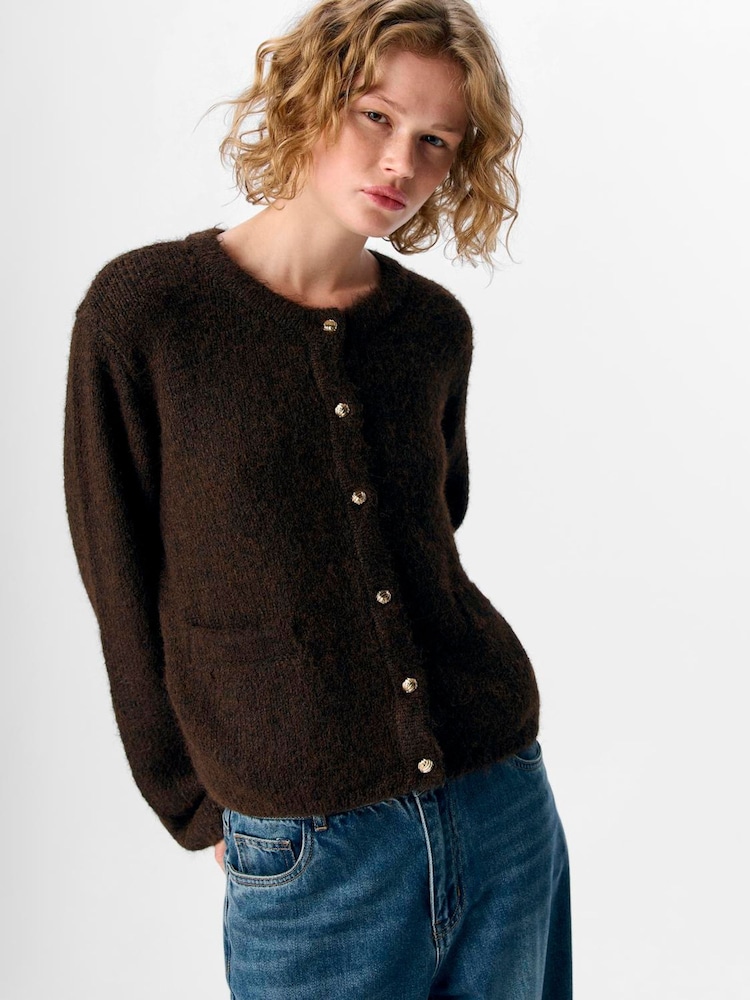 OBJECT Brown Button Cardigan - Image 1 of 4