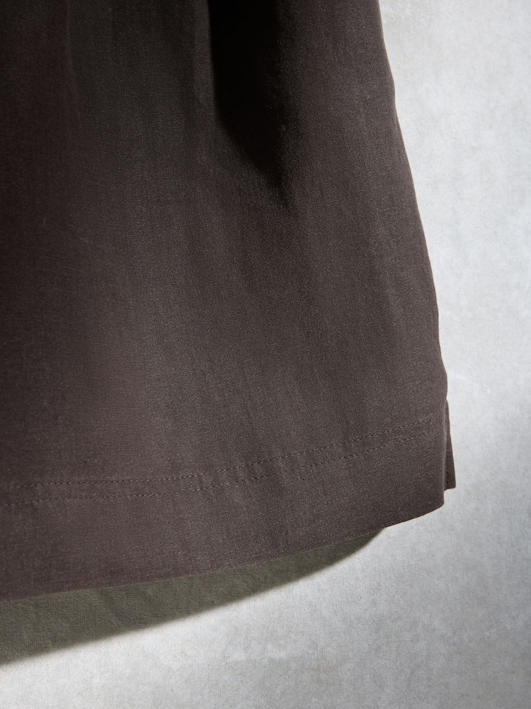 Chocolate Brown Linen Blend Shorts - Image 7 of 7 Chocolate Brown Linen Blend Shorts - Image 7 of 7