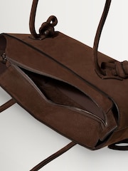 Hereu Studio Brown Fleca Nobuck Baguette Shoulder Bag With Knotted Handle Detail - Image 2 of 4