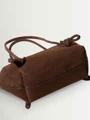 Hereu Studio Brown Fleca Nobuck Baguette Shoulder Bag With Knotted Handle Detail - Image 3 of 4