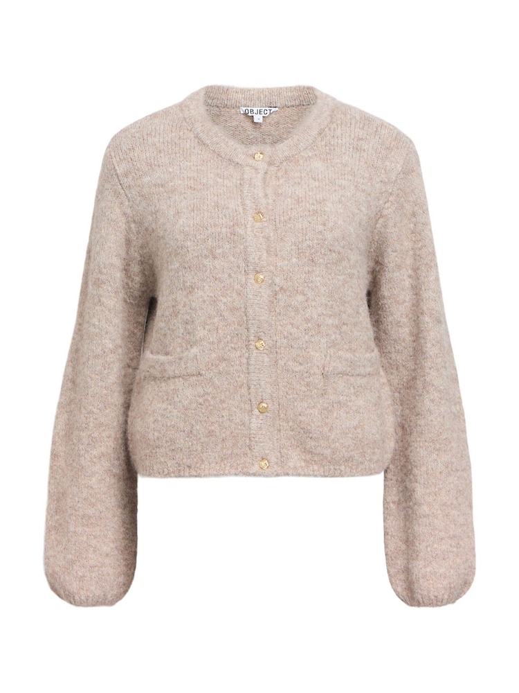 OBJECT Cream Button Cardigan - Image 1 of 1 OBJECT Cream Button Cardigan - Image 1 of 1