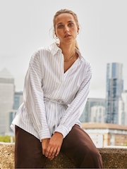 Ro&Zo White Stripe Channel Waist Shirt - Image 1 of 6