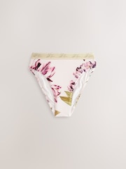 Cream/Lilac Tulip High Waist Bikini Bottom - Image 5 of 7