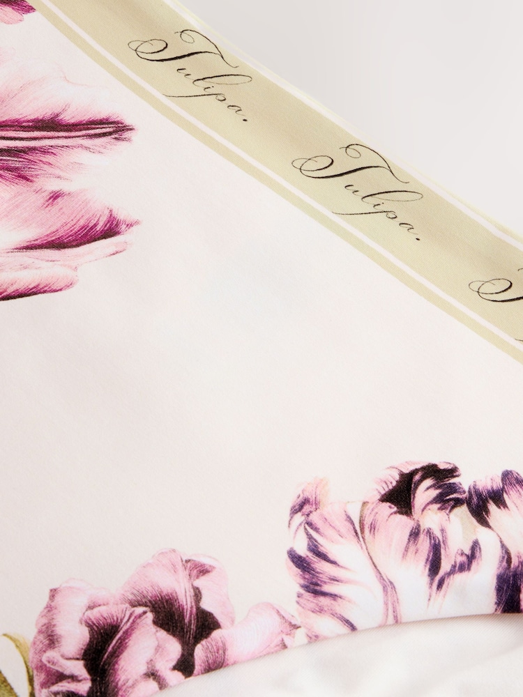 Cream/Lilac Tulip High Waist Bikini Bottom - Image 7 of 7