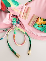 Coral Pink Tropical DD+ Wired Bikini Top - Image 9 of 10