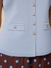 أزرق متوسط - صدرية محبوكة بأزرار أنيقة - صورة 4 من 7