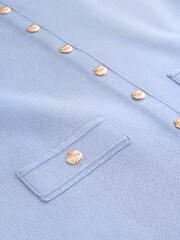 أزرق متوسط - صدرية محبوكة بأزرار أنيقة - صورة 6 من 7