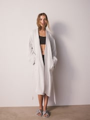 Grey Textured Dressing Gown - Image 2 of 8