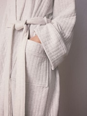 Grey Textured Dressing Gown - Image 5 of 8