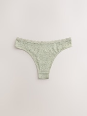 Khaki Green Lace Brazilian Knickers - Image 5 of 7