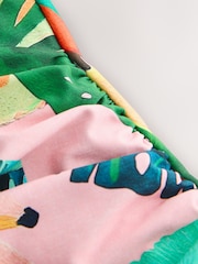 وردي مرجاني استوائي - توب تانكيني بفتحة صدر عميقة وأحزمة Macrame مع تحكم في البطن - صورة 9 من 9