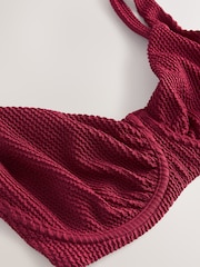 浆果酒 - DD+ 褶皱钢圈无衬垫比基尼上衣 - 6的图像5｝