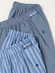 FatFace Blue 2 Pack Woven Boxers - Image 3 of 3