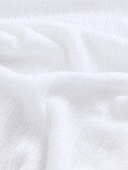 White Textured Polo Top With Linen - Image 6 of 7