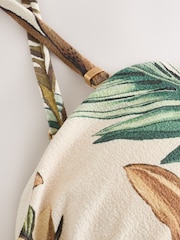 Cream Animal Palm Shaping Tummy Control Bandeau Swimsuit - Image 2 of 3