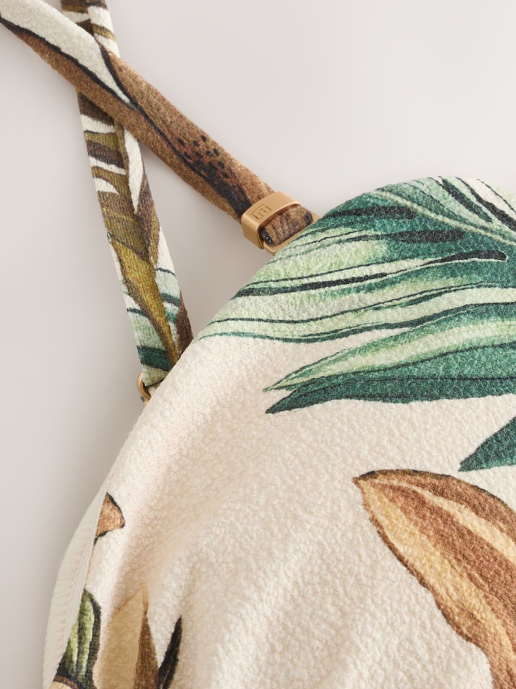 Cream Animal Palm Shaping Tummy Control Bandeau Swimsuit - Image 2 of 3