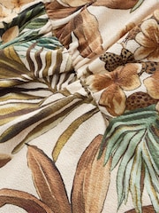 Cream Animal Palm Shaping Tummy Control Bandeau Swimsuit - Image 3 of 3