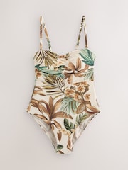 Crème Animal Palm - Maillot de bain bandeau gainant et gainant - Image 7 de 9