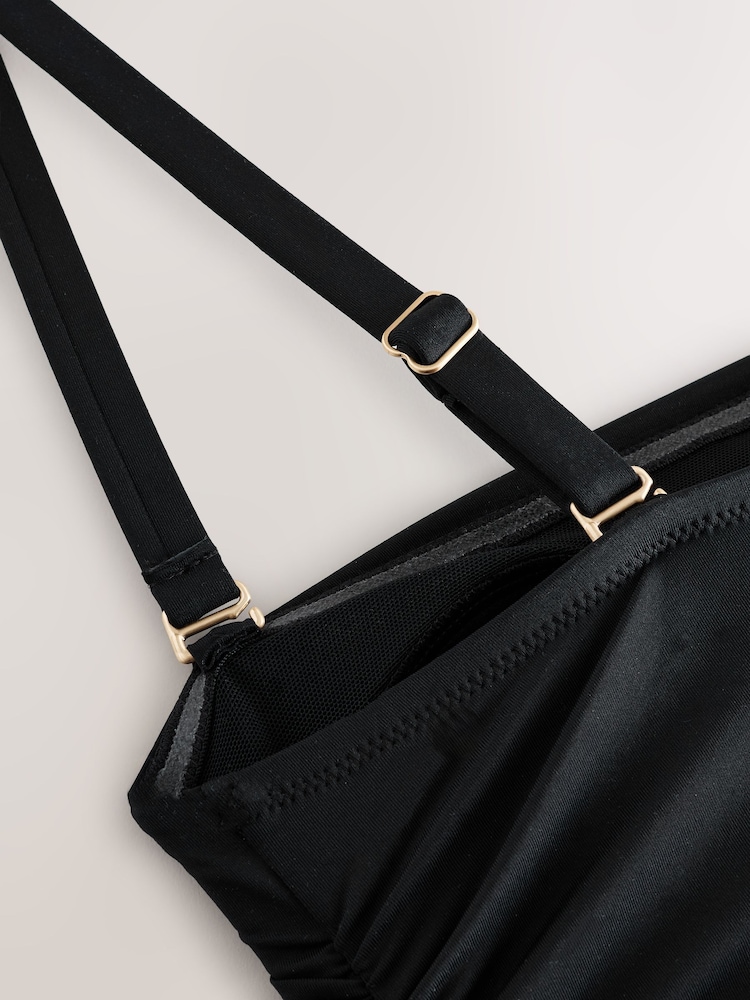 Negru Twist - Skirted Tummy Control Bandeau Swimsuit - Imaginea 9 din 9 Negru Twist - Skirted Tummy Control Bandeau Swimsuit - Imaginea 9 din 9