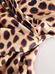 Brown Leopard Print Wrap Tummy Control Swimsuit - Image 10 of 11