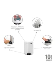 Brabantia White NewIcon Pedal Bin - Image 2 of 6