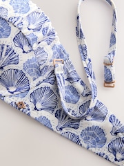 Cream/Blue Shell Wired Bandeau Bikini Top - Image 4 of 4