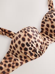 Marron imprimé léopard - Haut de bikini bandeau filaire - Image 7 de 9