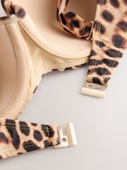 Marron imprimé léopard - Haut de bikini bandeau filaire - Image 8 de 9