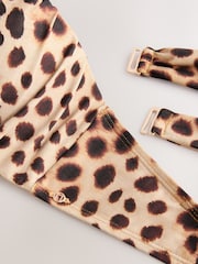 Marron imprimé léopard - Haut de bikini bandeau filaire - Image 9 de 9