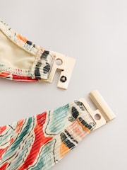 Chocolate Brown/Teal Abstract Wired Bandeau Bikini Top - Image 7 of 7