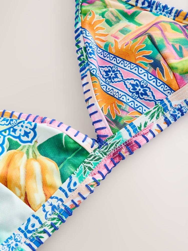 Pink/Blue Scenic Triangle Bikini Top - Image 2 of 3