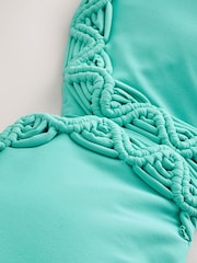 Green Macrame Bandeau Bikini Top - Image 7 of 8