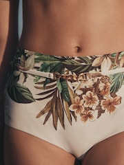 Cream/Khaki Green Palm High Waist Bikini Bottoms - Image 5 of 9