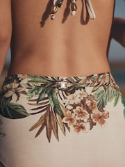 Cream/Khaki Green Palm High Waist Bikini Bottoms - Image 6 of 9