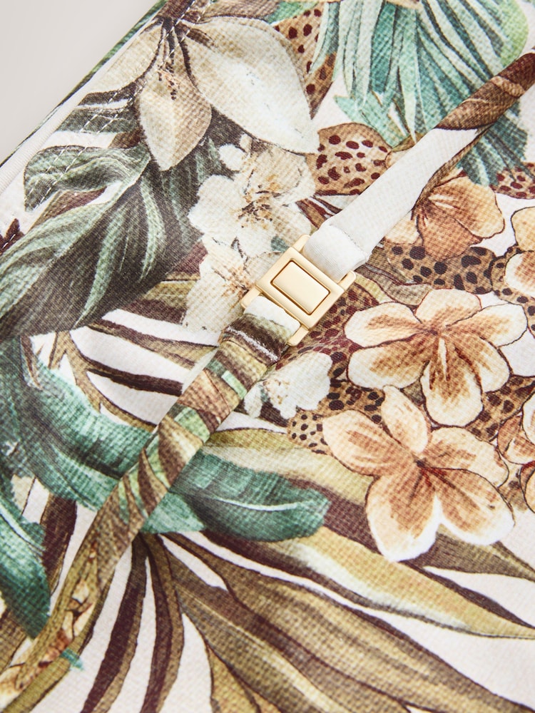 Cream/Khaki Green Palm High Waist Bikini Bottoms - Image 9 of 9