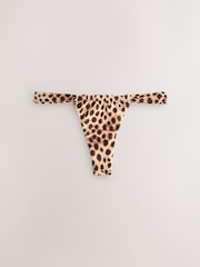Brown Leopard Print Tanga Bikini Bottoms - Image 5 of 7