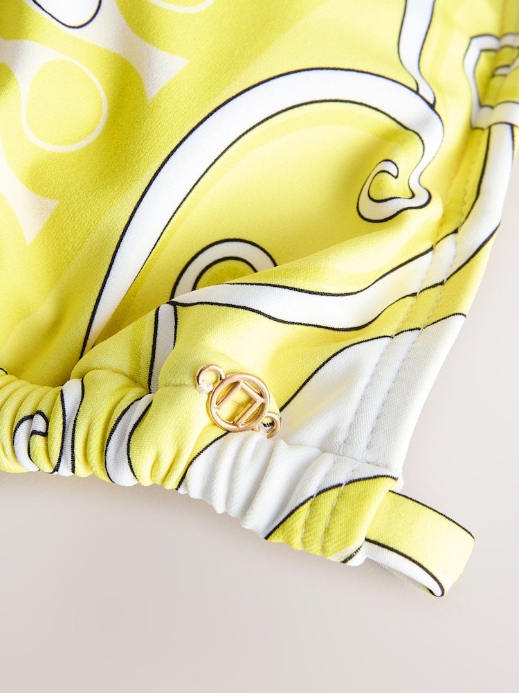 Yellow/White Swirl Hardware Triangle Bikini Top - Image 9 of 9 Yellow/White Swirl Hardware Triangle Bikini Top - Image 9 of 9