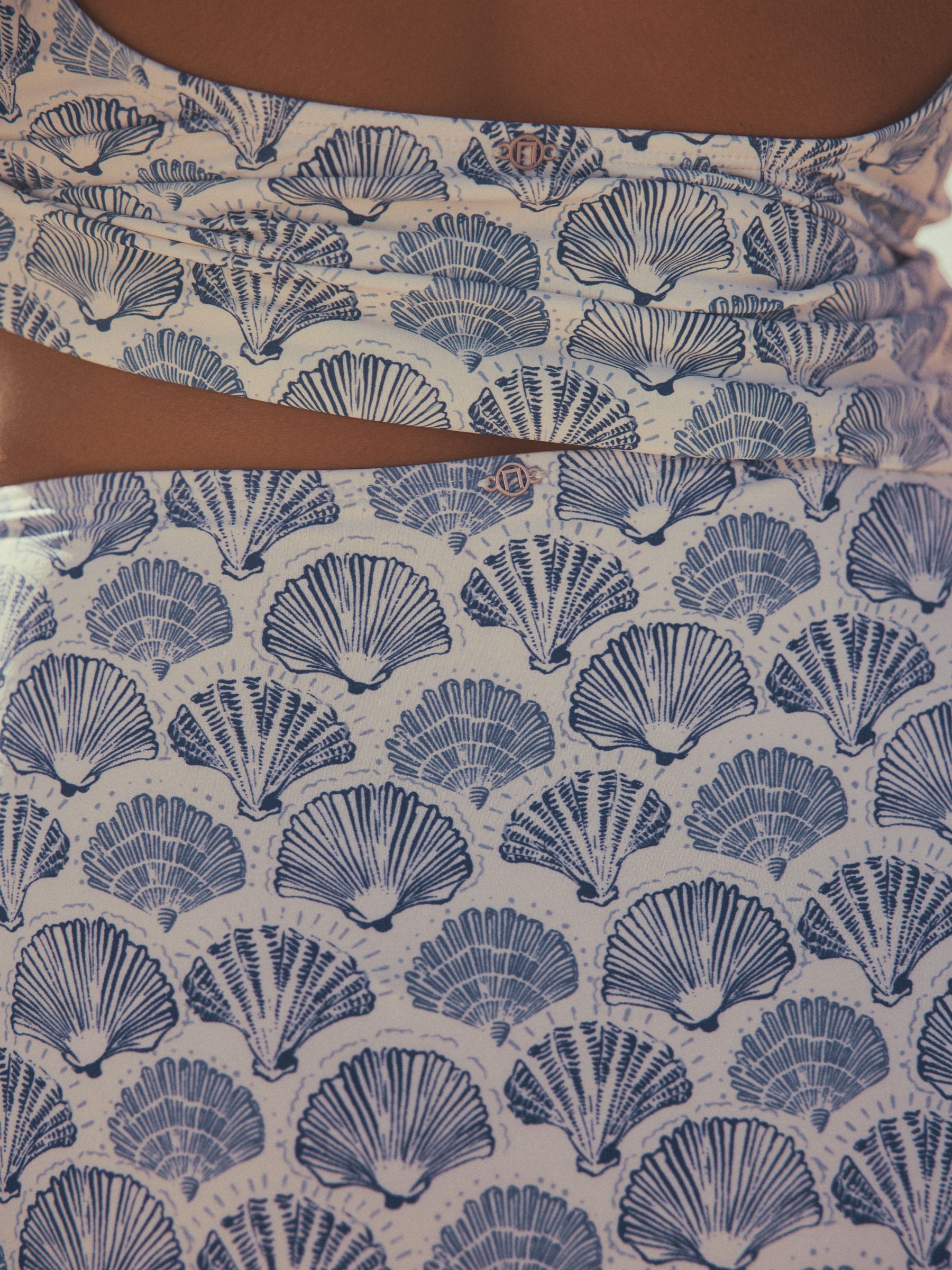 Next Top Thingy Shell Buy Cream/Blue Shell High Waist Print Bikini Bottoms from the Next UK ...