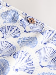 Cream/Blue Shell High Waist Print Bikini Bottoms - Image 7 of 7