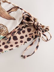 Cream Animal Palm Tieside Reversable Bikini Bottom - Image 2 of 4