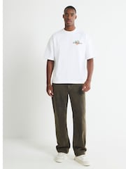River Island White Oversized Fit Retroviseur Car T-Shirt - Image 3 of 4