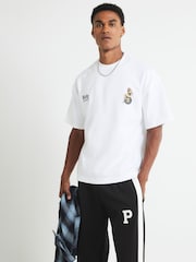 River Island White Oversized Fit Pinup Lucky T-Shirt - Image 1 of 4