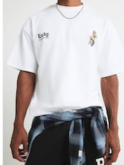 River Island White Oversized Fit Pinup Lucky T-Shirt - Image 4 of 4