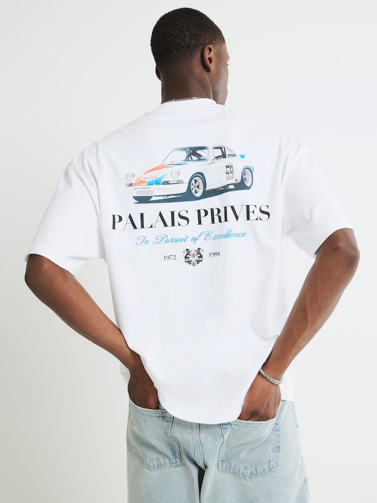 River Island White Oversized Fit Palais Prives T-Shirt - Image 2 of 4