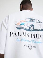 River Island White Oversized Fit Palais Prives T-Shirt - Image 4 of 4