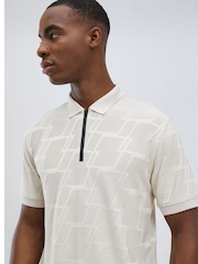 River Island Brown Slim Fit Slinky Textured Polo Shirt - Image 4 of 4
