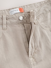 Neutral Beige Wide Leg Cropped Jeans - Image 7 of 9
