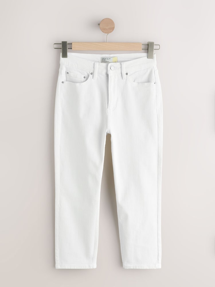 White Slim Cropped Jeans - Image 1 of 5