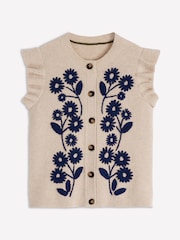 Boden Natural Frill Detail Waistcoat - Image 5 of 6